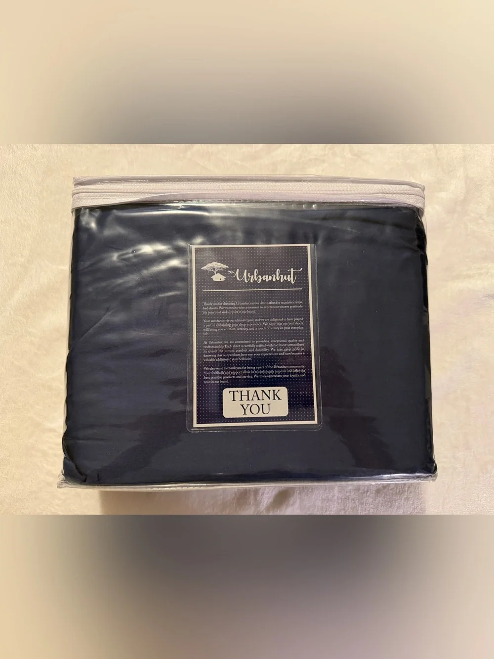 Urbanhut Navy Blue 1000 Thread Count Cotton Sheet Set Twin